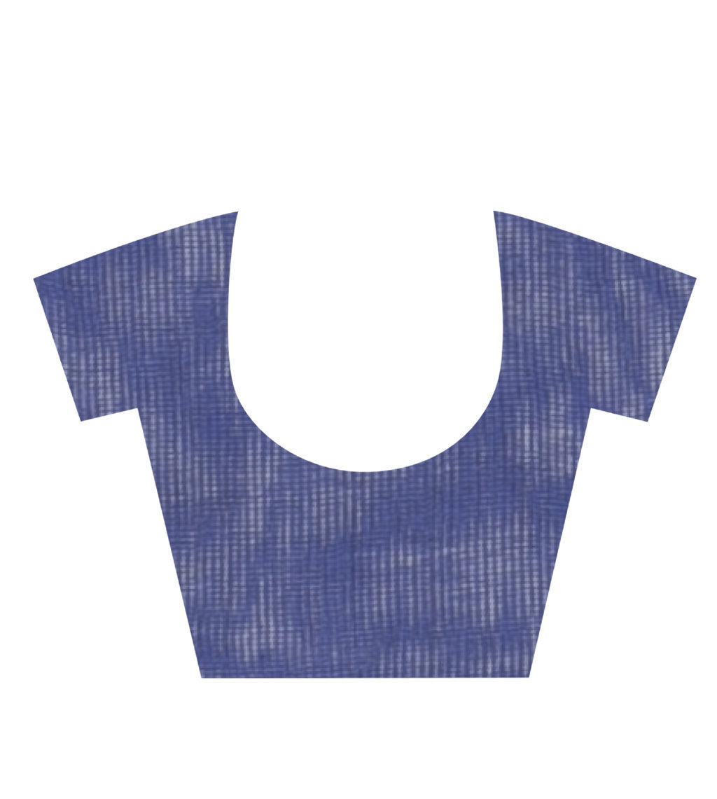 Blue Pure Cotton Minakari_Jmdni Jamdani Saree (506)